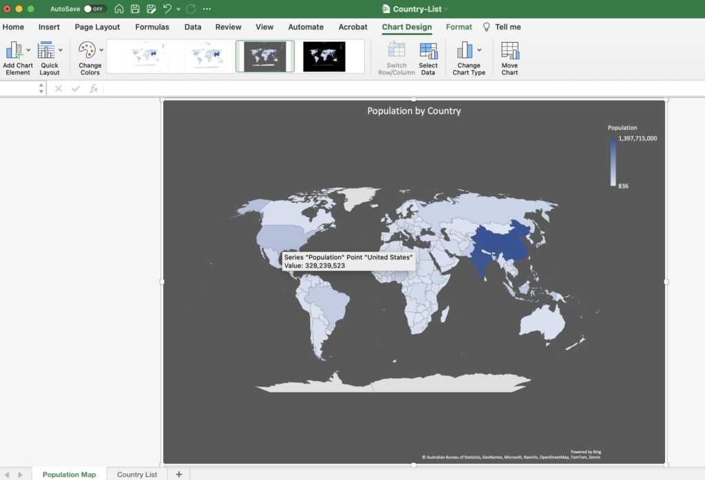 Excel Geography Lesson