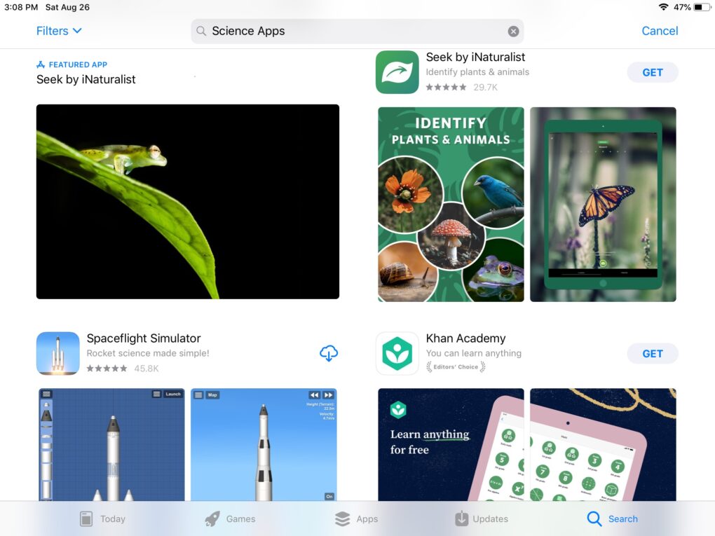 Science Apps for iPad